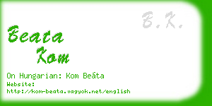 beata kom business card